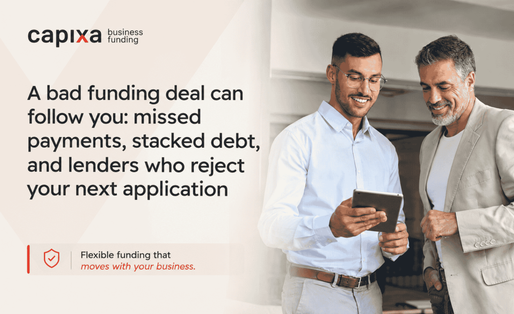 A small business owner with a broker 